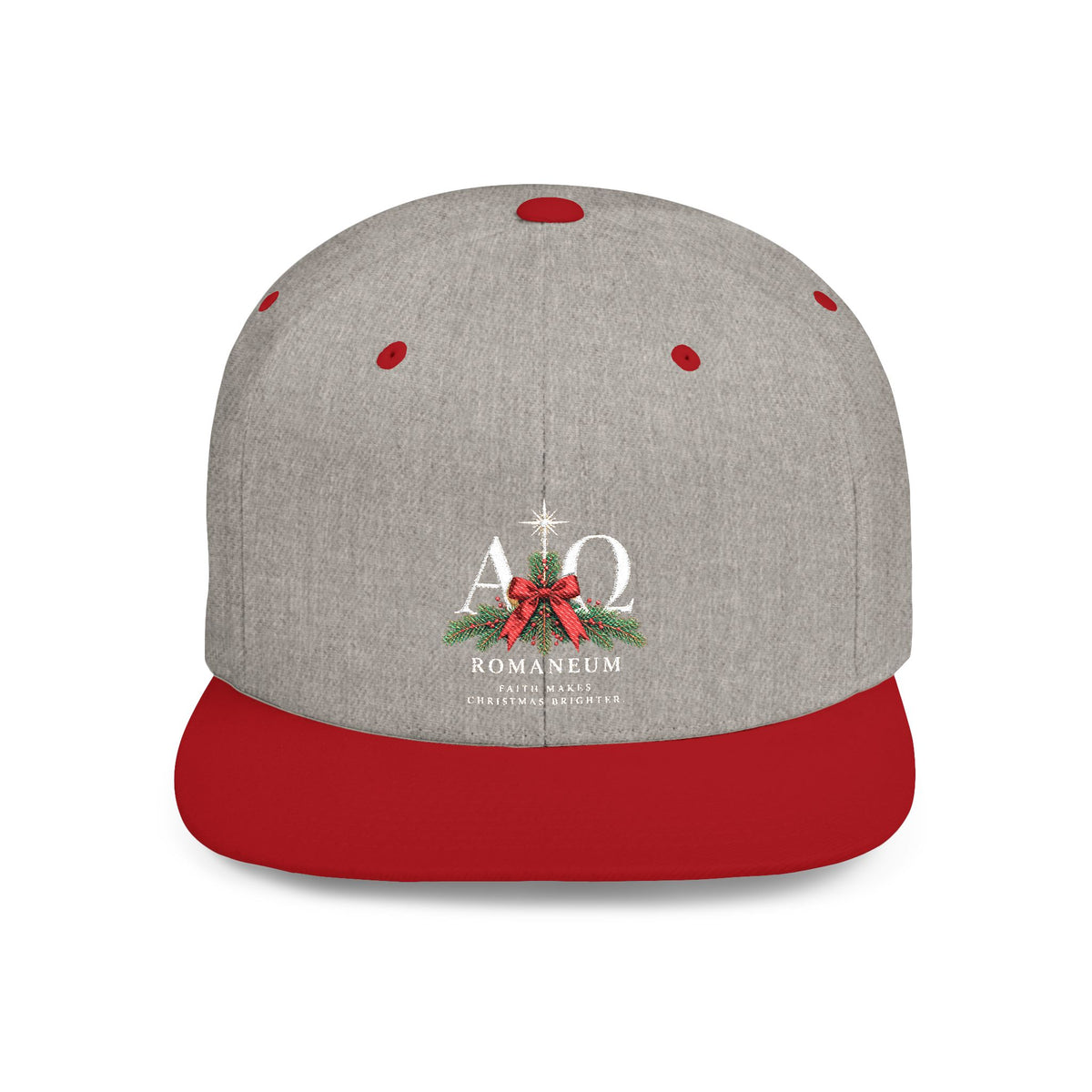 Snapback Hat — Christmas Romaneum Crest Flat Bill Cap