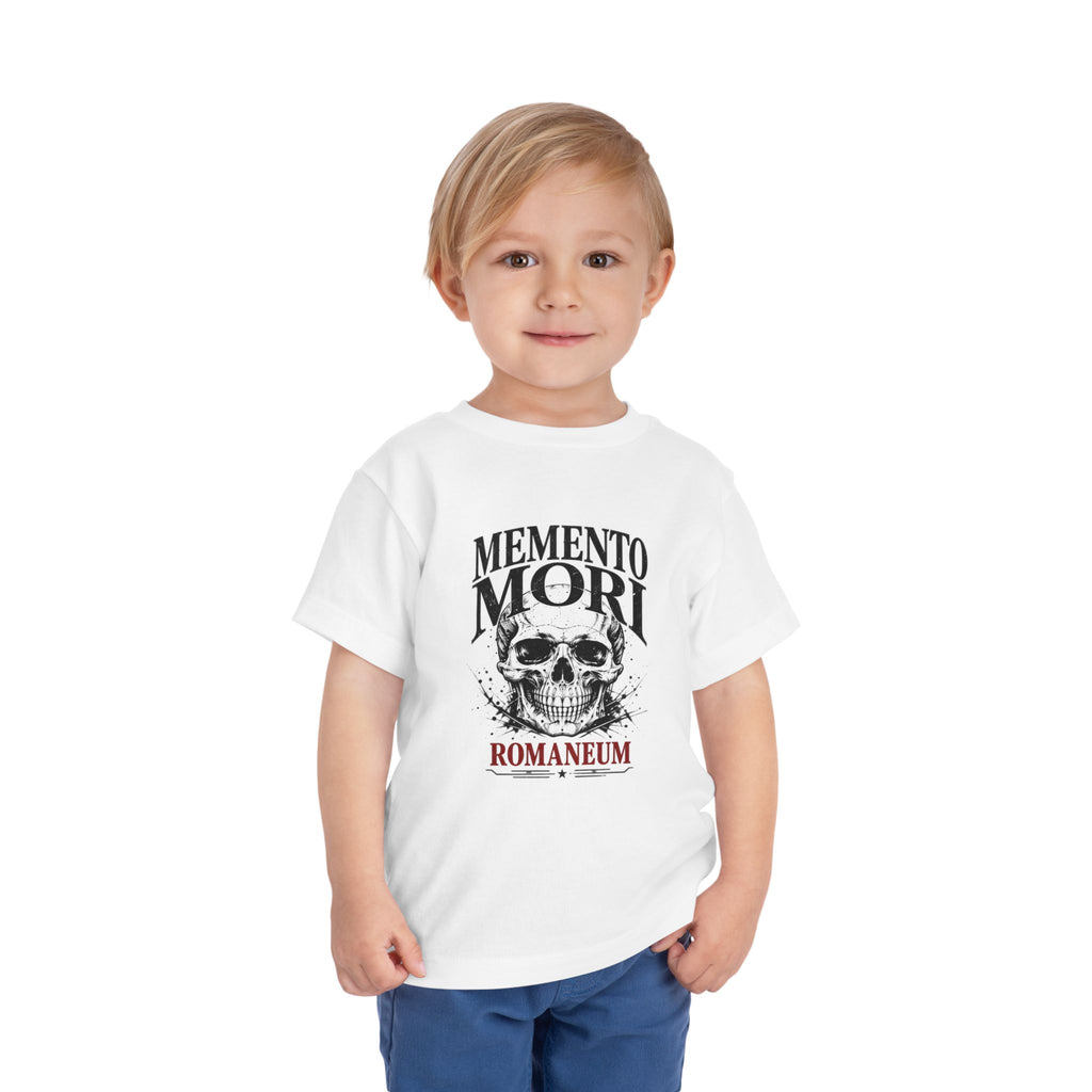 Toddler Tee — "Memento Mori" Skull Graphic Romaneum Kids Shirt