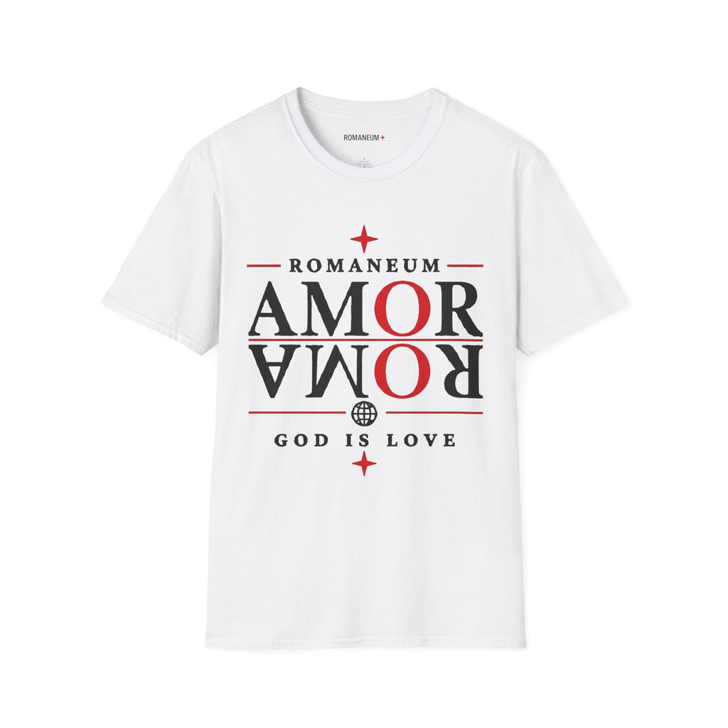 Amor/Roma 'ROMANEUM' Graphic T‑Shirt — 'AMOR' Reflection Design (God Is Love)