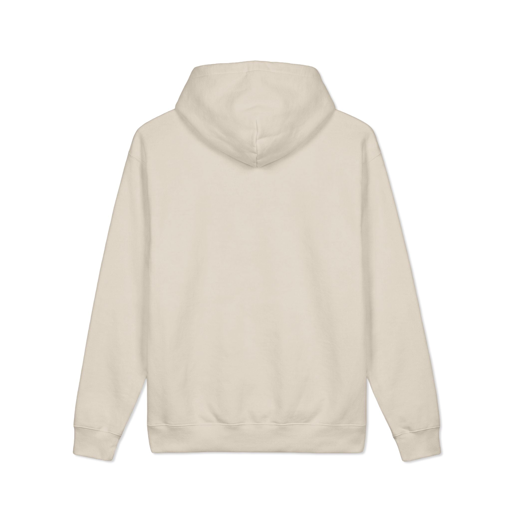 Romaneum Logo Hoodie — Minimalist Cream Pullover with Red Text