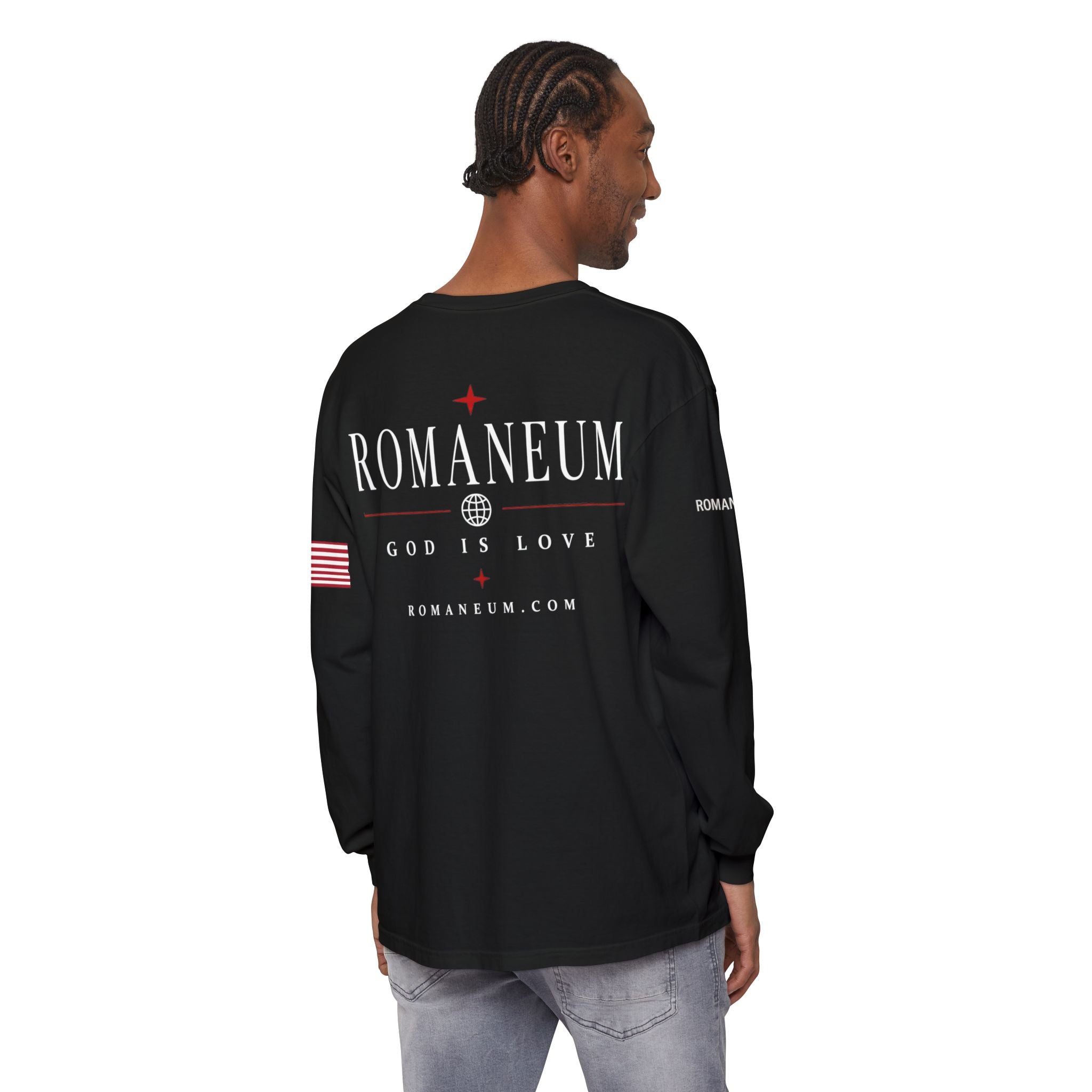 Romaneum "AMOR/ROMA" Long Sleeve Tee — God Is Love Graphic Shirt