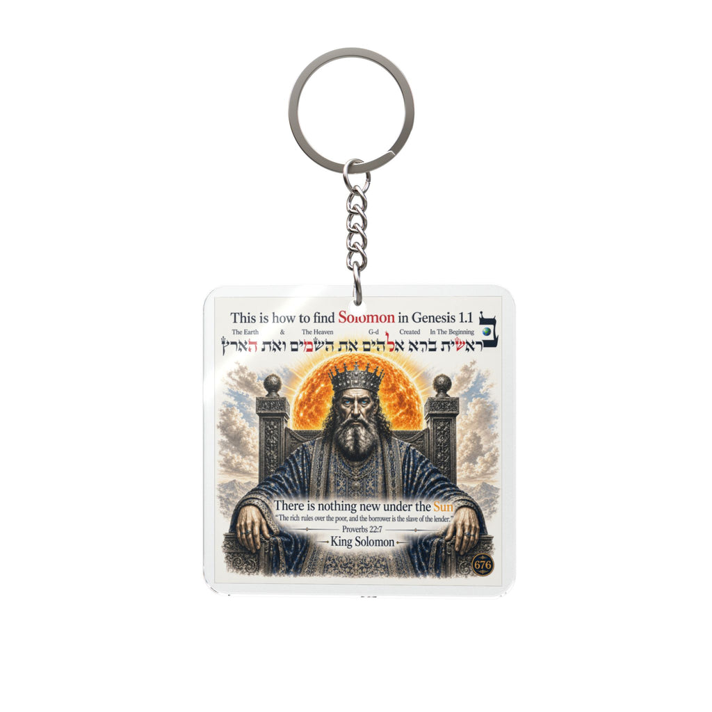 King Solomon Quote Square Keychain — Biblical Wisdom Keychain