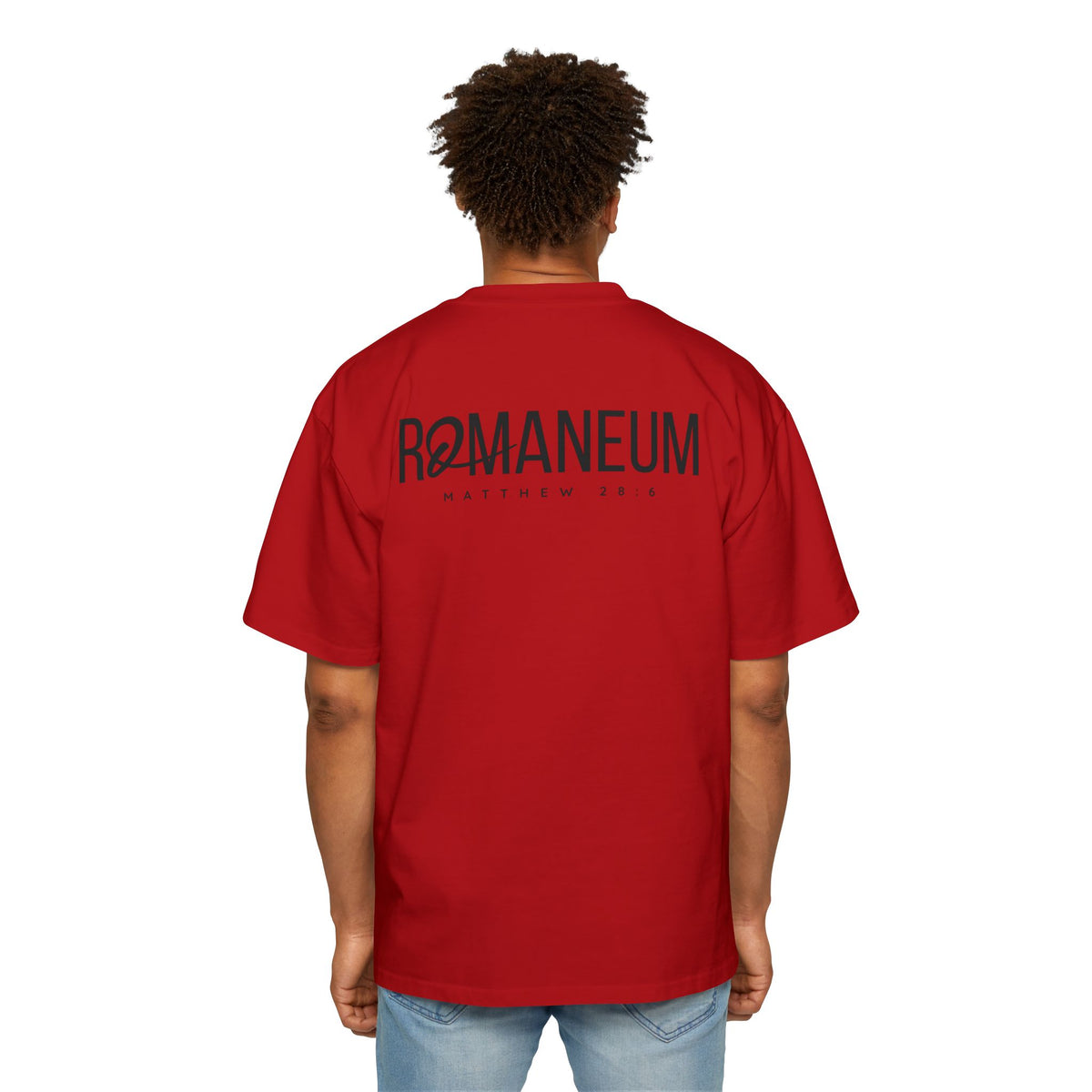 He Is Risen Christian Tee — Romaneum Matthew 28:6 Easter T‑Shirt