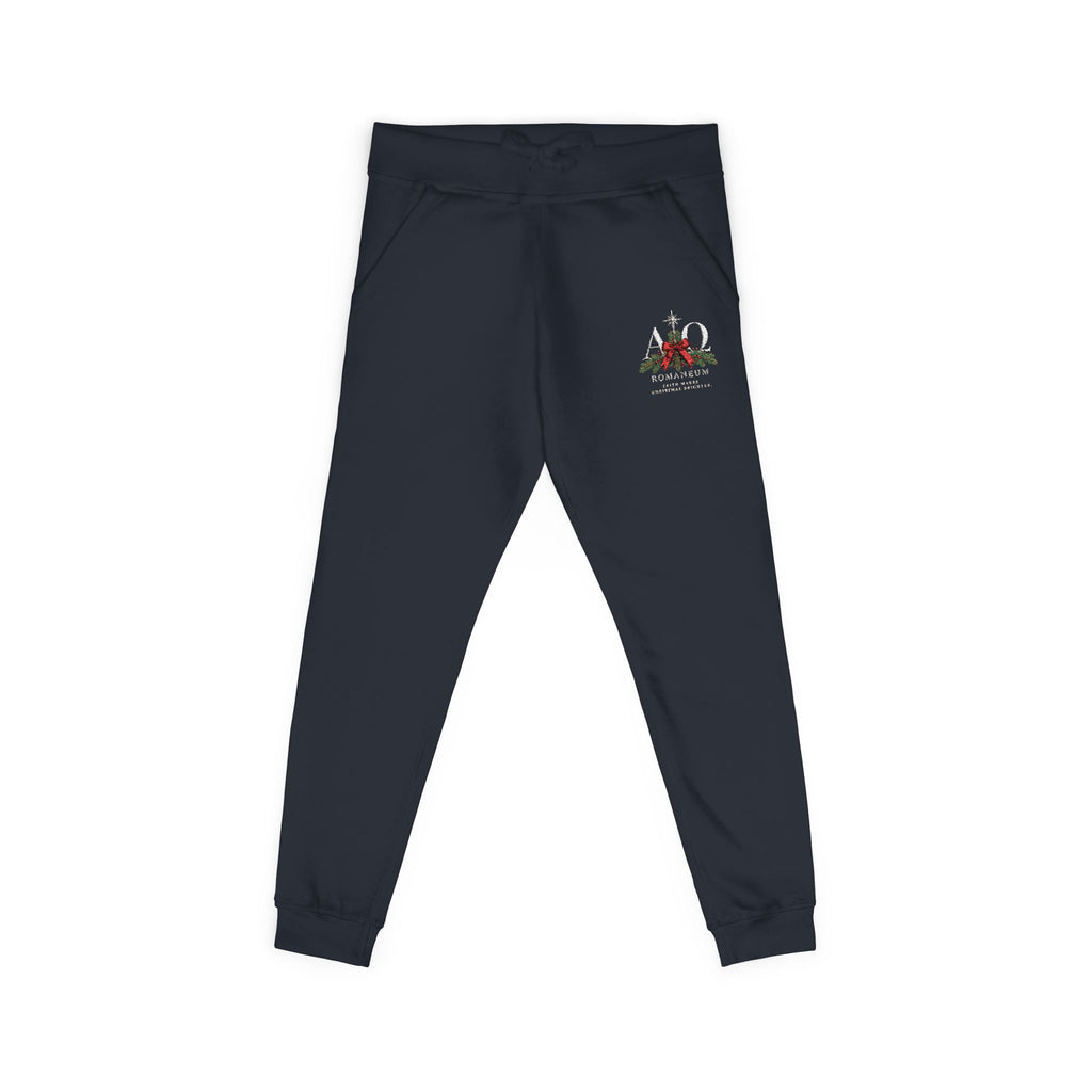 Embroidered Holiday Gnomes Fleece Sweatpants — Cozy Christmas Lounge Pants