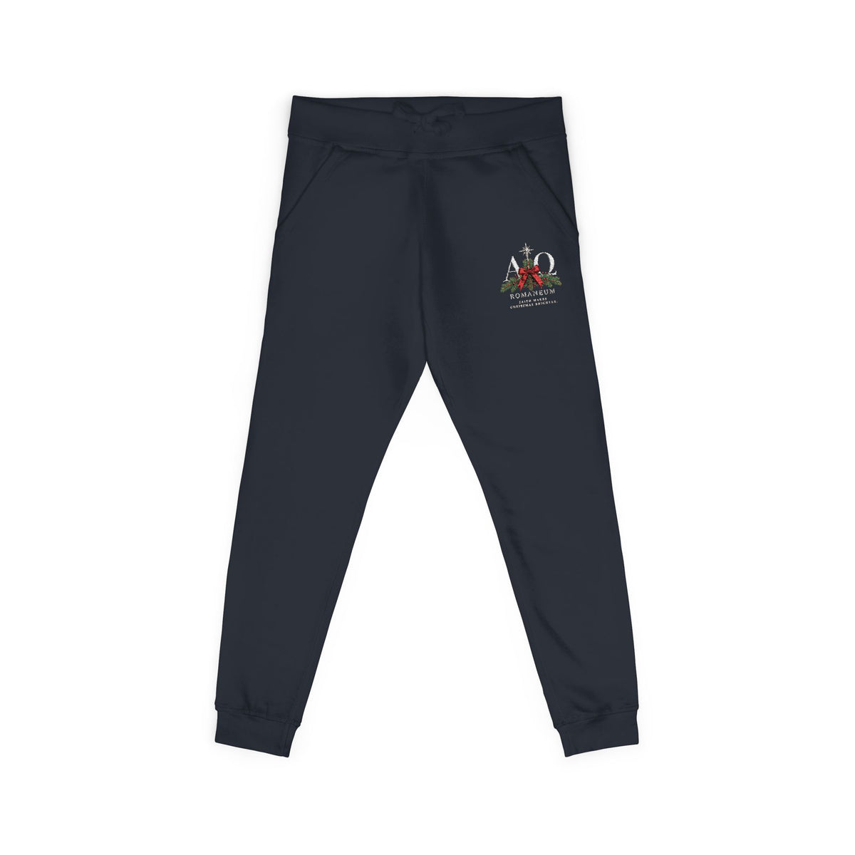 Embroidered Holiday Gnomes Fleece Sweatpants — Cozy Christmas Lounge Pants