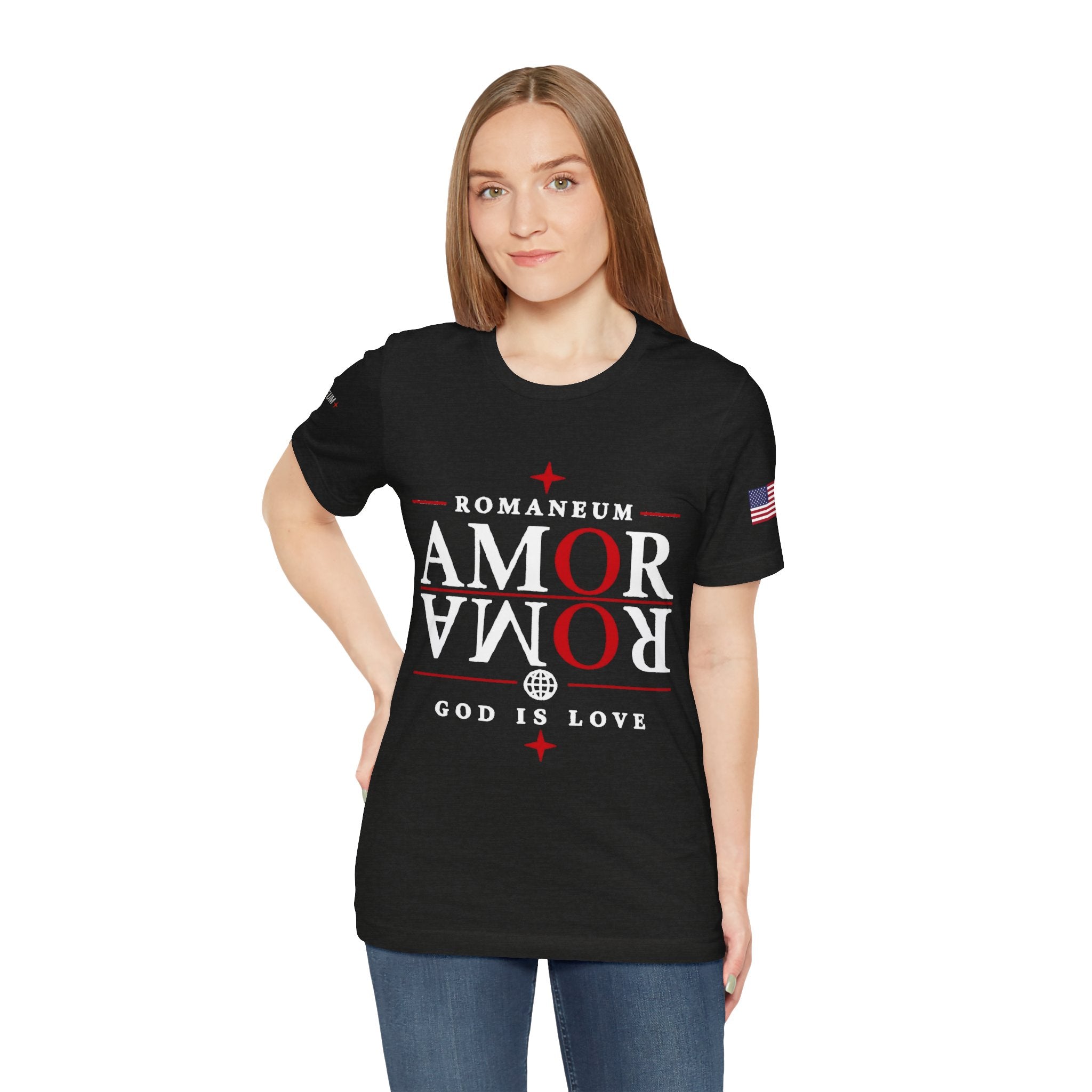 Romaneum 'AMOR/ROMA' God Is Love Graphic Tee