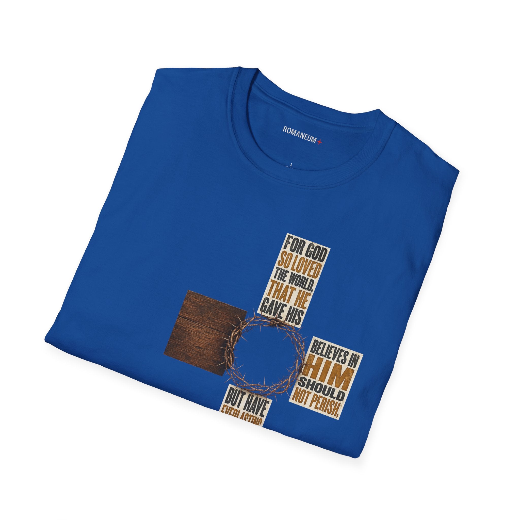 John 3:16 Cross T-Shirt — Faith Tee (For God So Loved)