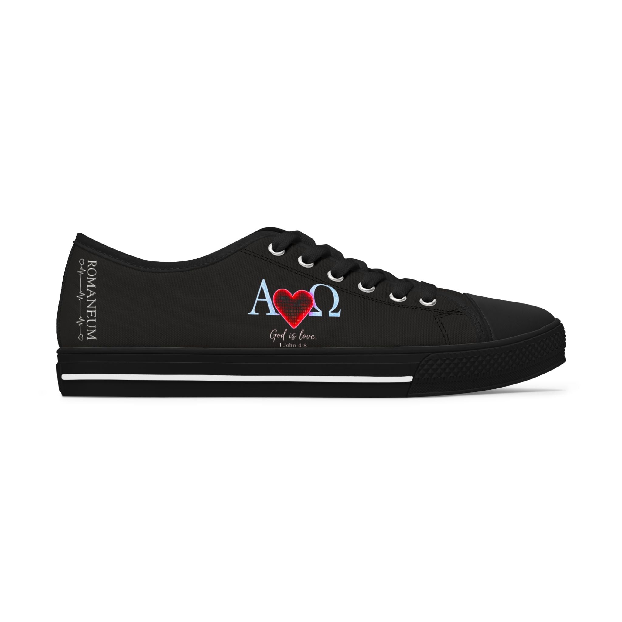 Alpha Omega Heart Sneakers | Christian Faith Low Top Shoes