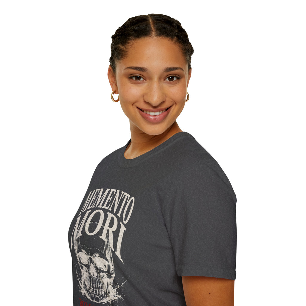 Memento Mori Skull T-Shirt — Gothic Reminder Tee with Romaneum Skull Design