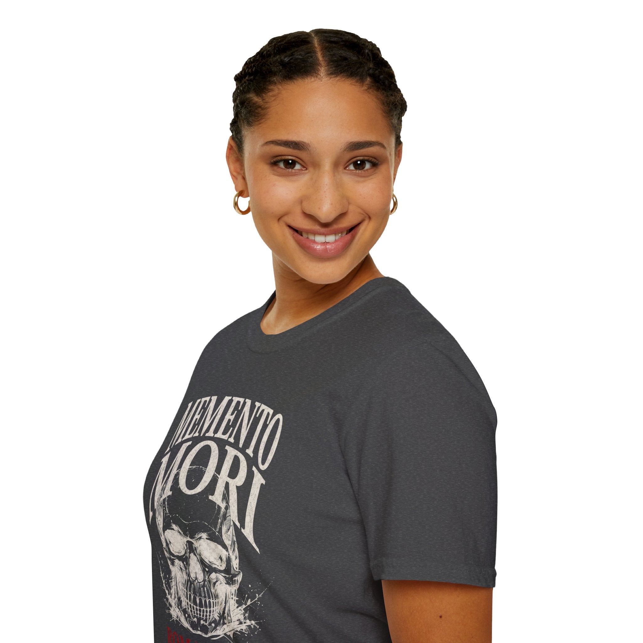 Memento Mori Skull T-Shirt — Gothic Reminder Tee with Romaneum Skull Design