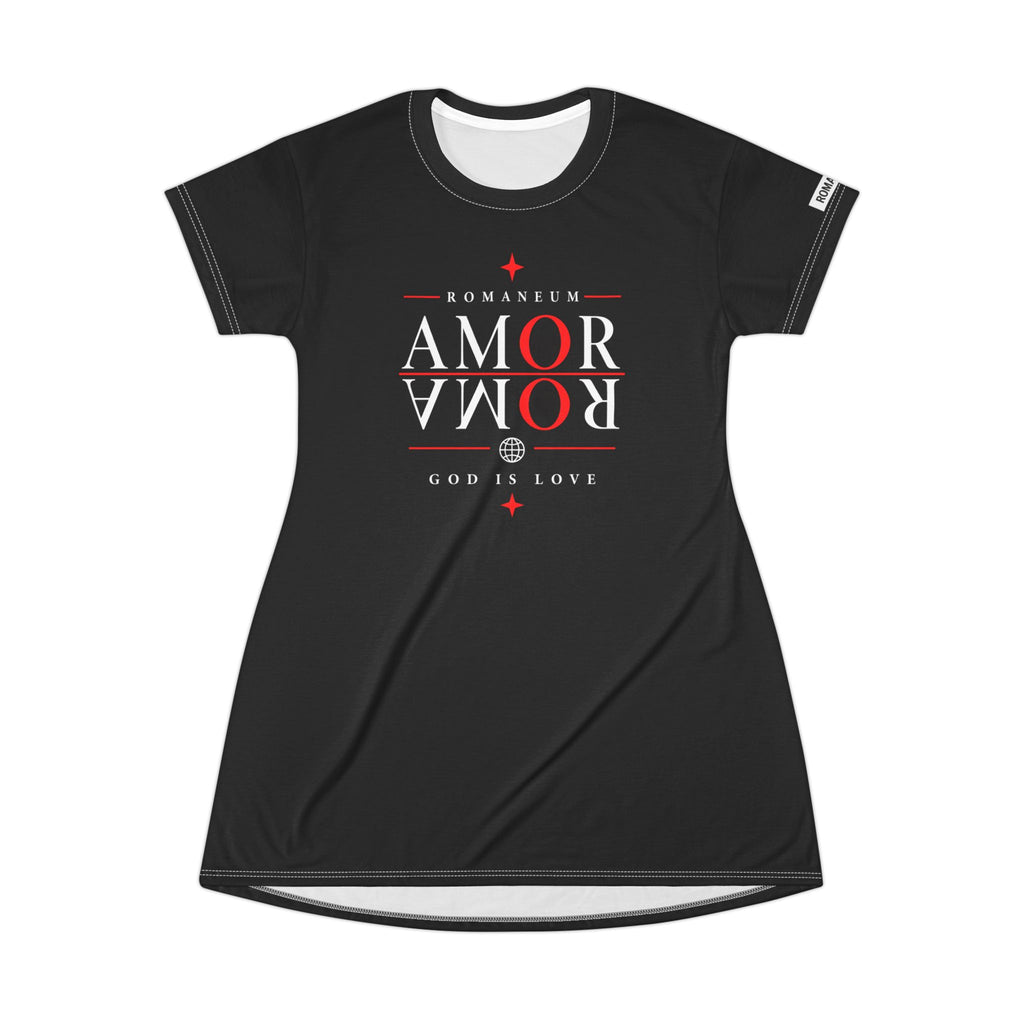 Romaneum 'Amor' Graphic T-Shirt Dress — God Is Love All-Over Print