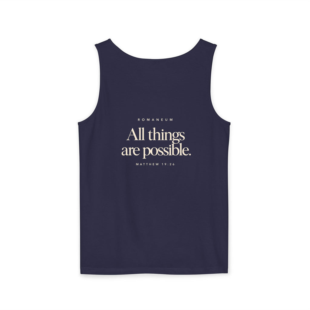 RomaneumTank Top — "With God all things are possible" (Matthew 19:26)