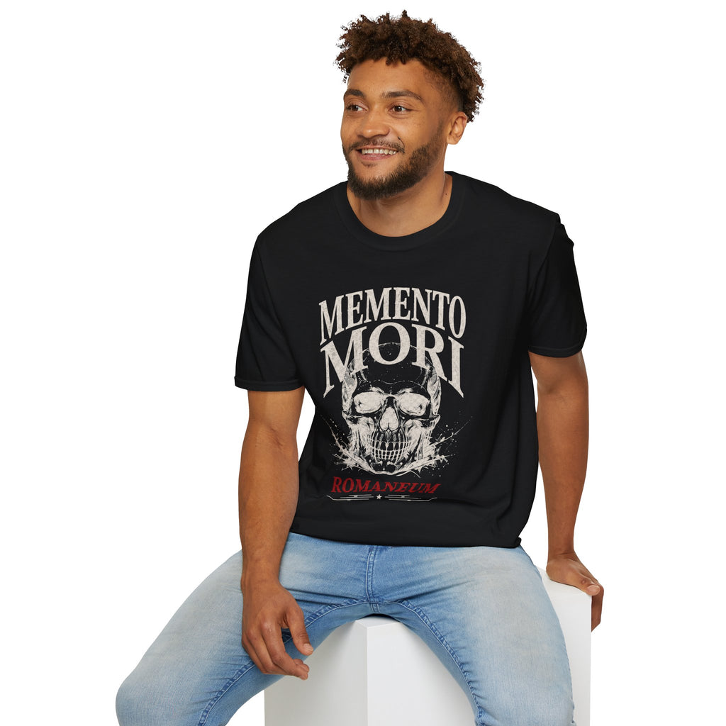 Memento Mori Skull T-Shirt — Gothic Reminder Tee with Romaneum Skull Design