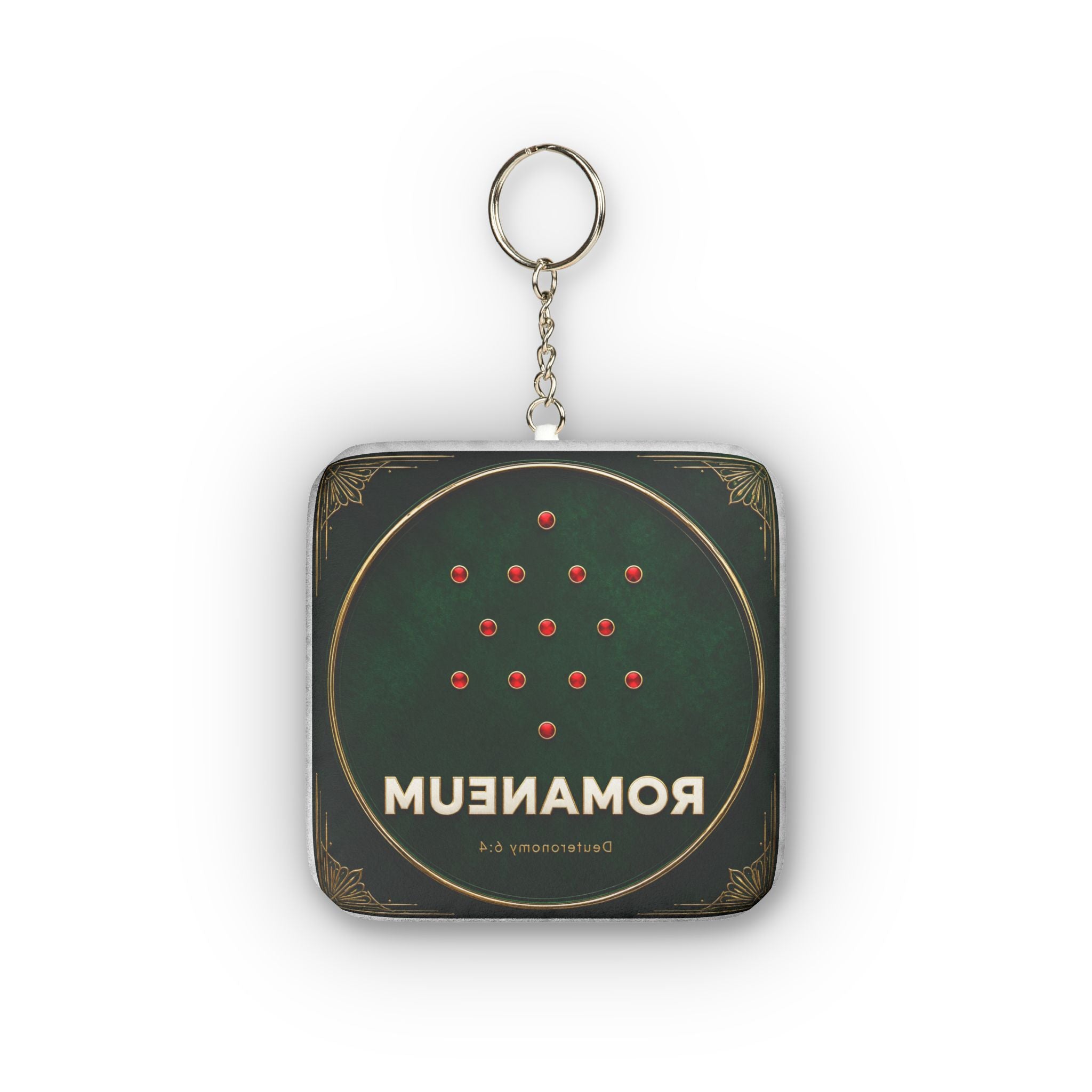 Custom Shape Mini Plush Keychain — Romaneum Logo Plush Keyring