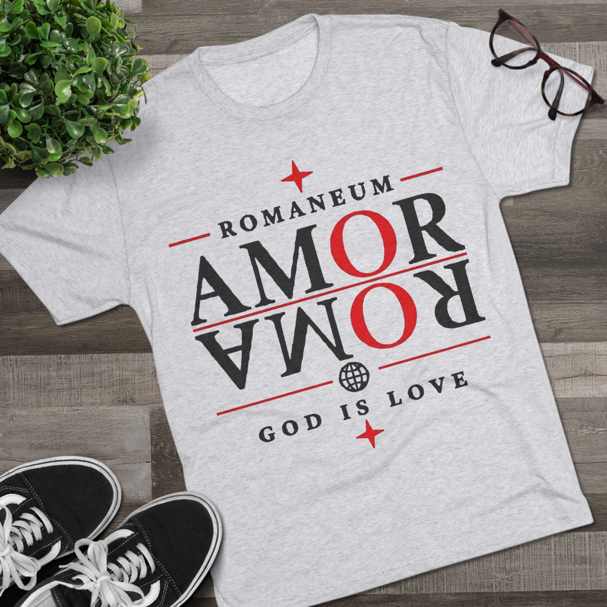 Romaneum "Amor Roma" Crew Tee – God Is Love Christian T-Shirt