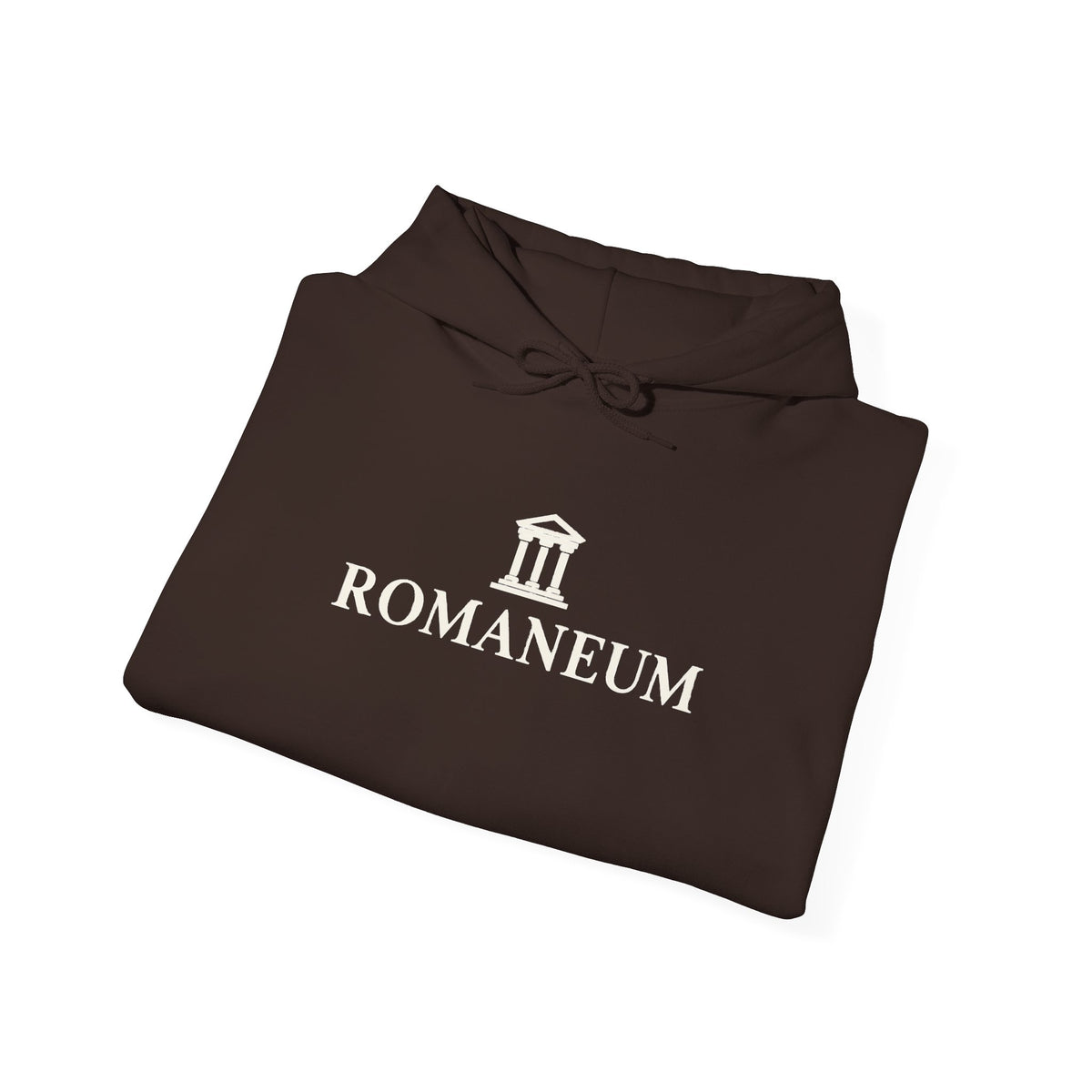 Romaneum Logo Hoodie – Classic Black Pullover with Roman Temple Design