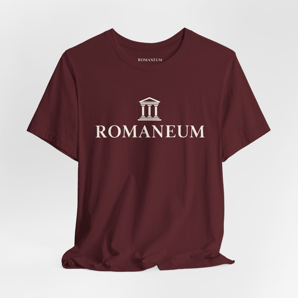 Romaneum Classic Logo T‑Shirt — Minimal Roman Architecture Tee