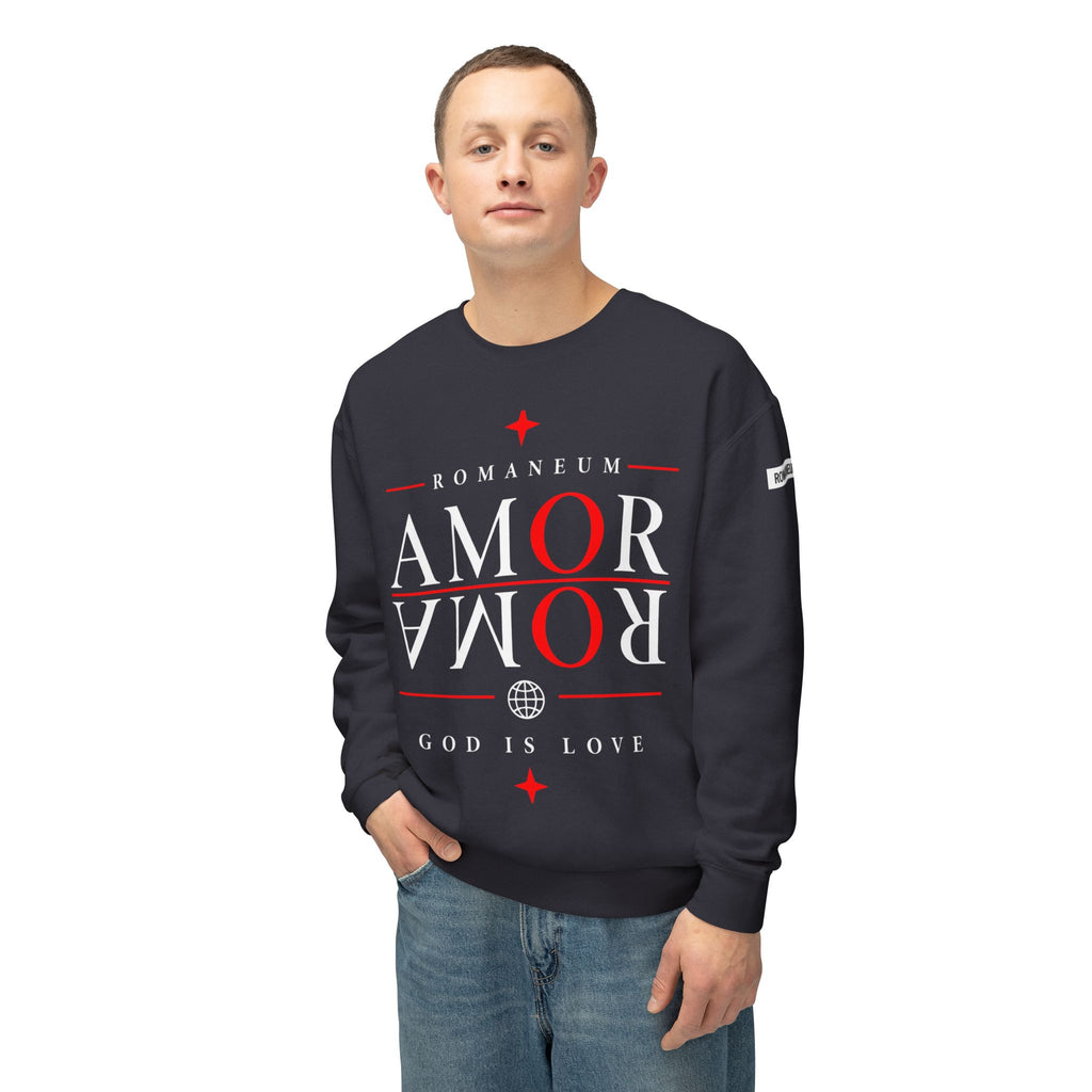 Romaneum Amor Crewneck Sweatshirt — God Is Love Graphic