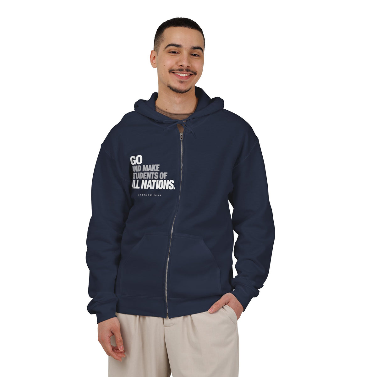 Zip Hoodie — "God Is Love" Full-Zip Sweatshirt (1 John 4:8)
