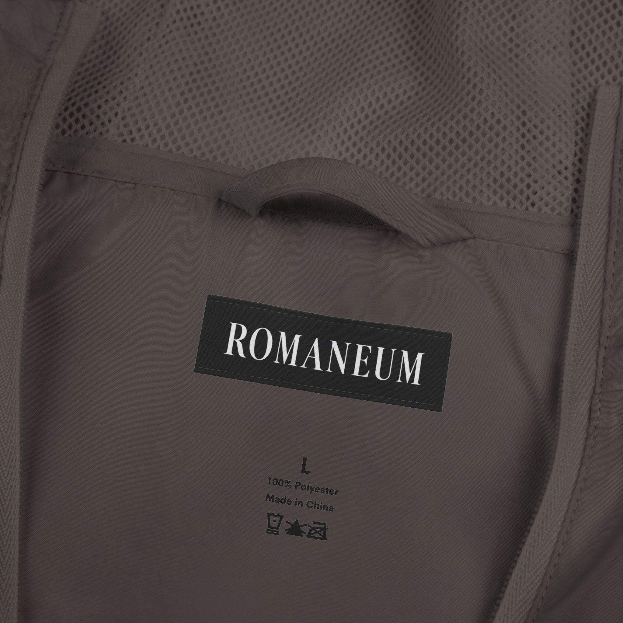 Windbreaker Jacket — 'AMOR ROMA' Christian Graphic Full-Zip Hoodie-Style Windbreaker