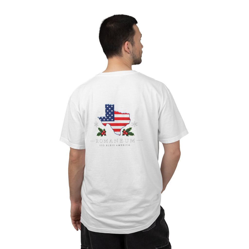 God Bless America Christmas Texas Flag T-Shirt