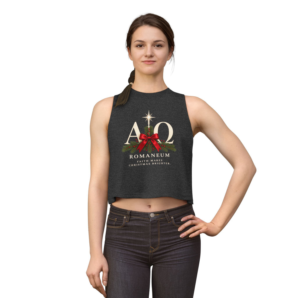 Christmas Crop Top – "AΩ Romaneum" Holiday Graphic Tank