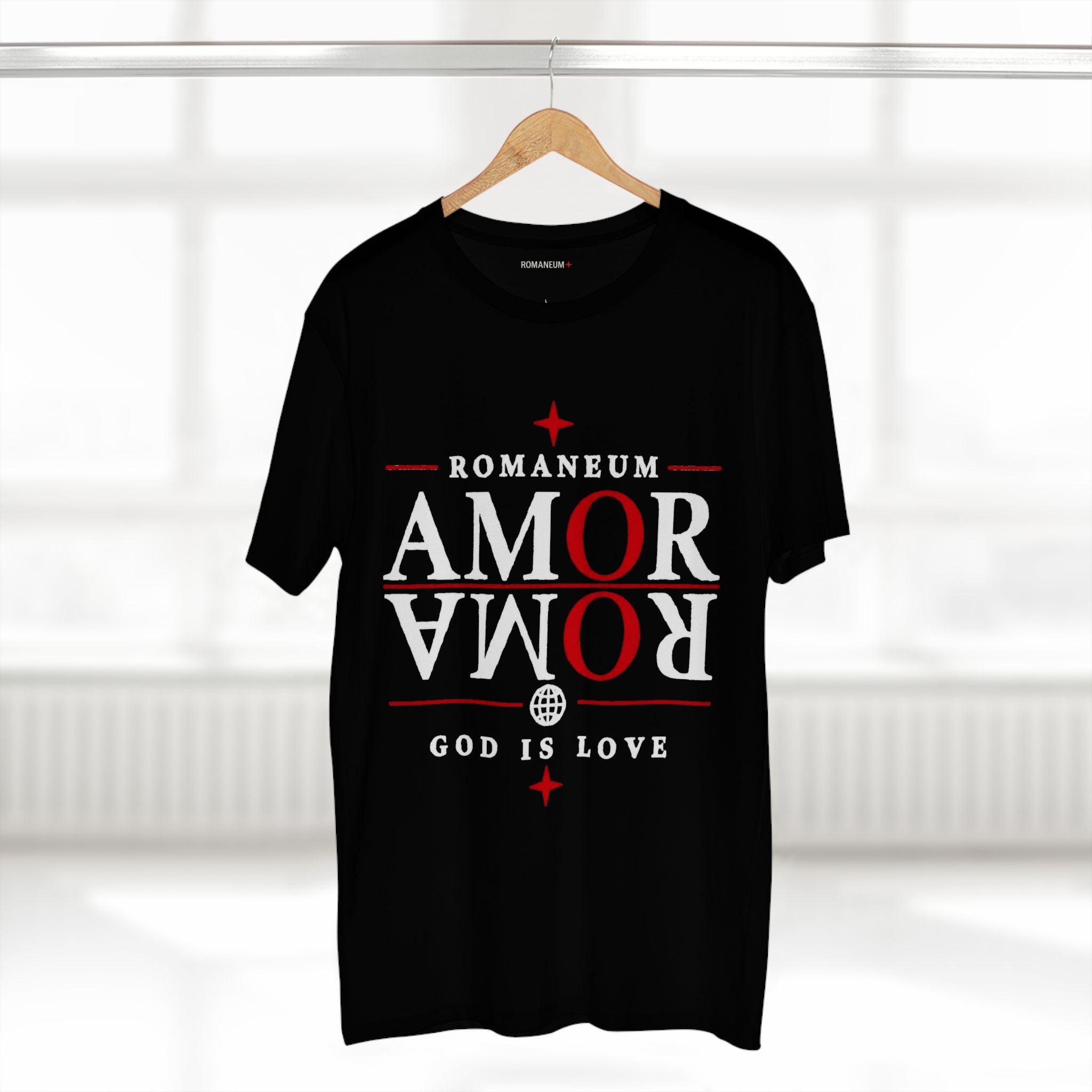 Romaneum AMOR/ROMA Tee — God Is Love Christian T‑Shirt