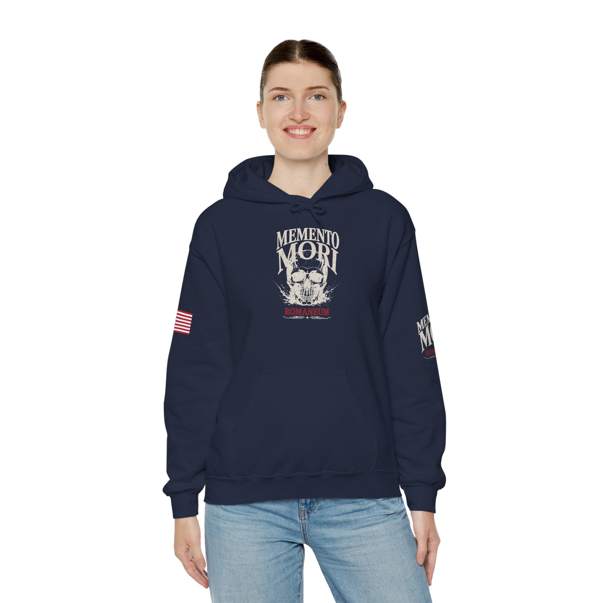 Memento Mori Hoodie — Romaneum Skull Graphic Pullover