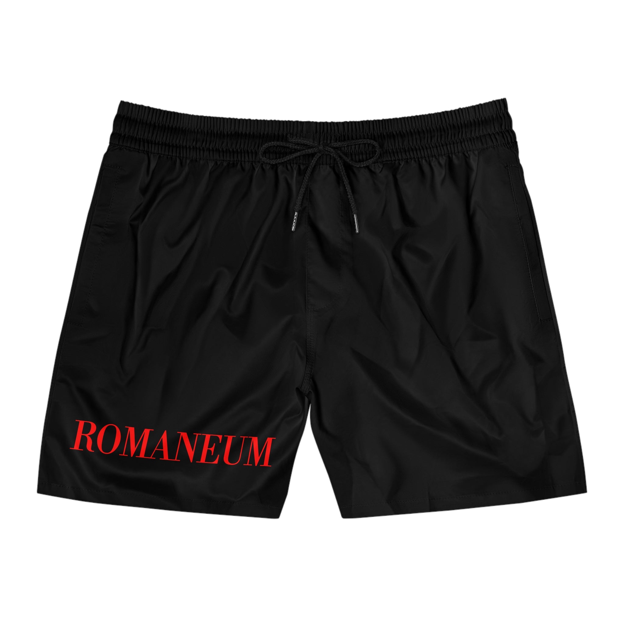 ROMA NEUM Black Swim Shorts — Men's Mid-Length Beach Trunks
