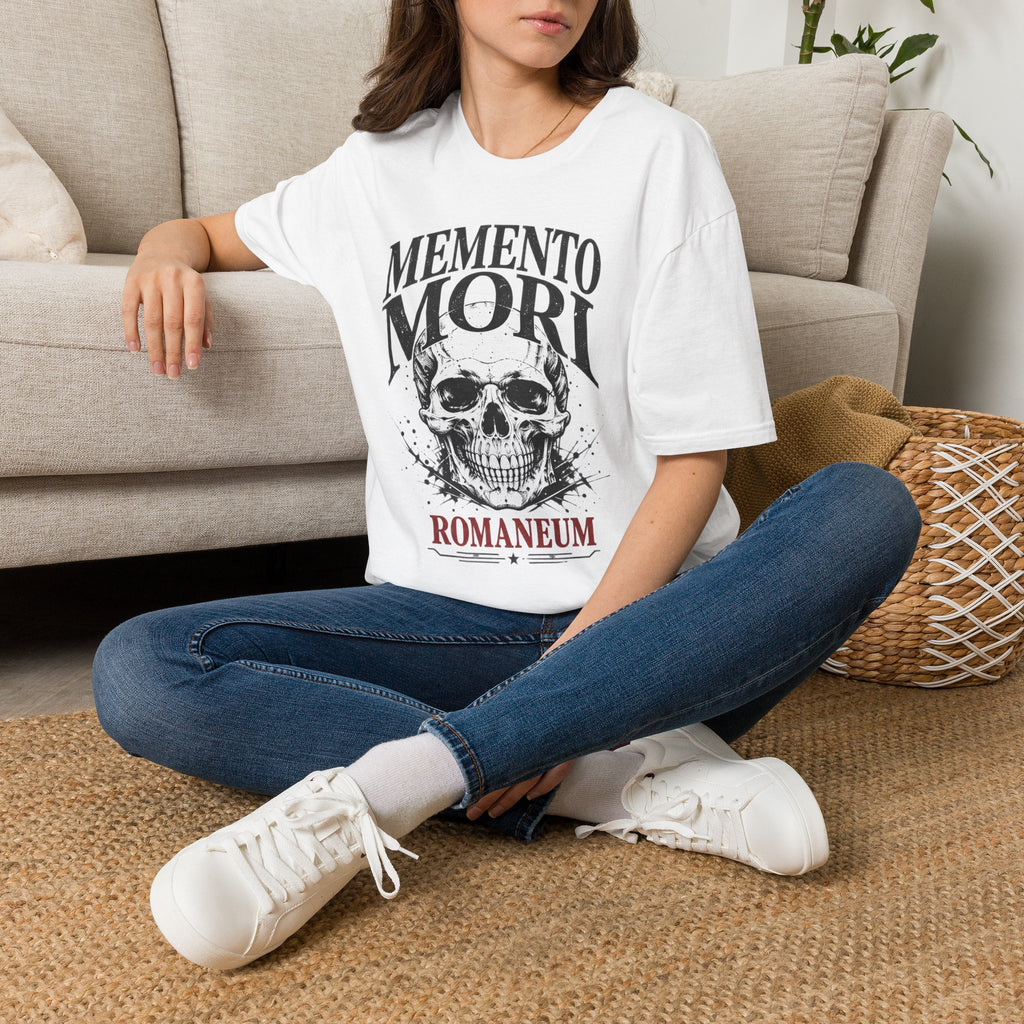 Memento Mori Skull T-Shirt — Gothic Reminder Tee with Romaneum Skull Design