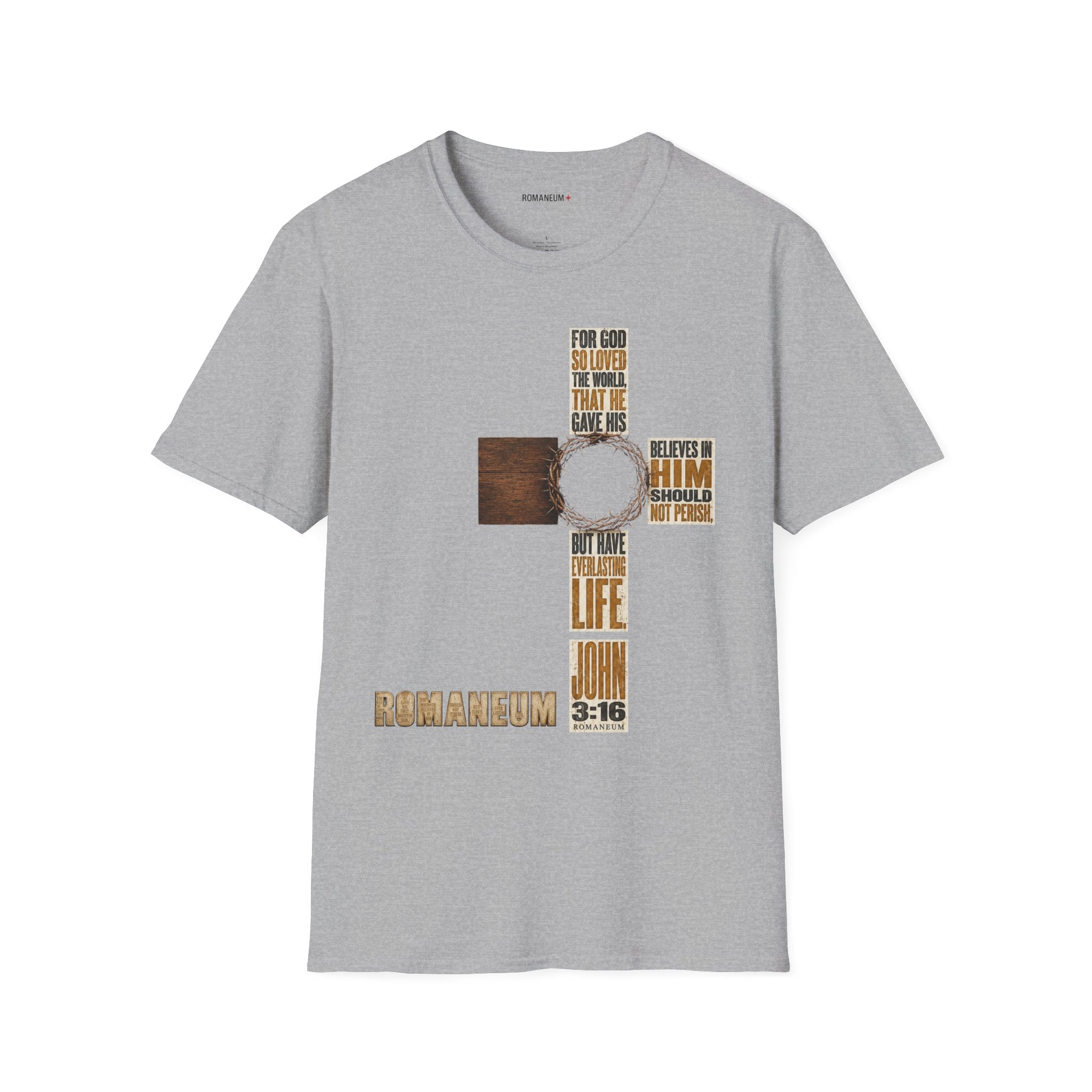 John 3:16 Cross T-Shirt — Faith Tee (For God So Loved)