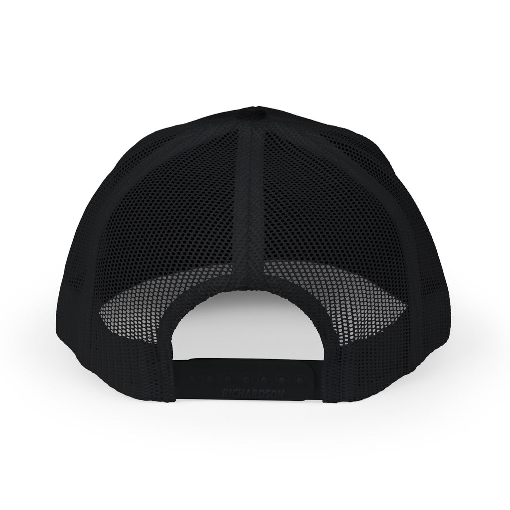 Eagle Head Romanem Trucker Cap | Embroidered Black White Mesh