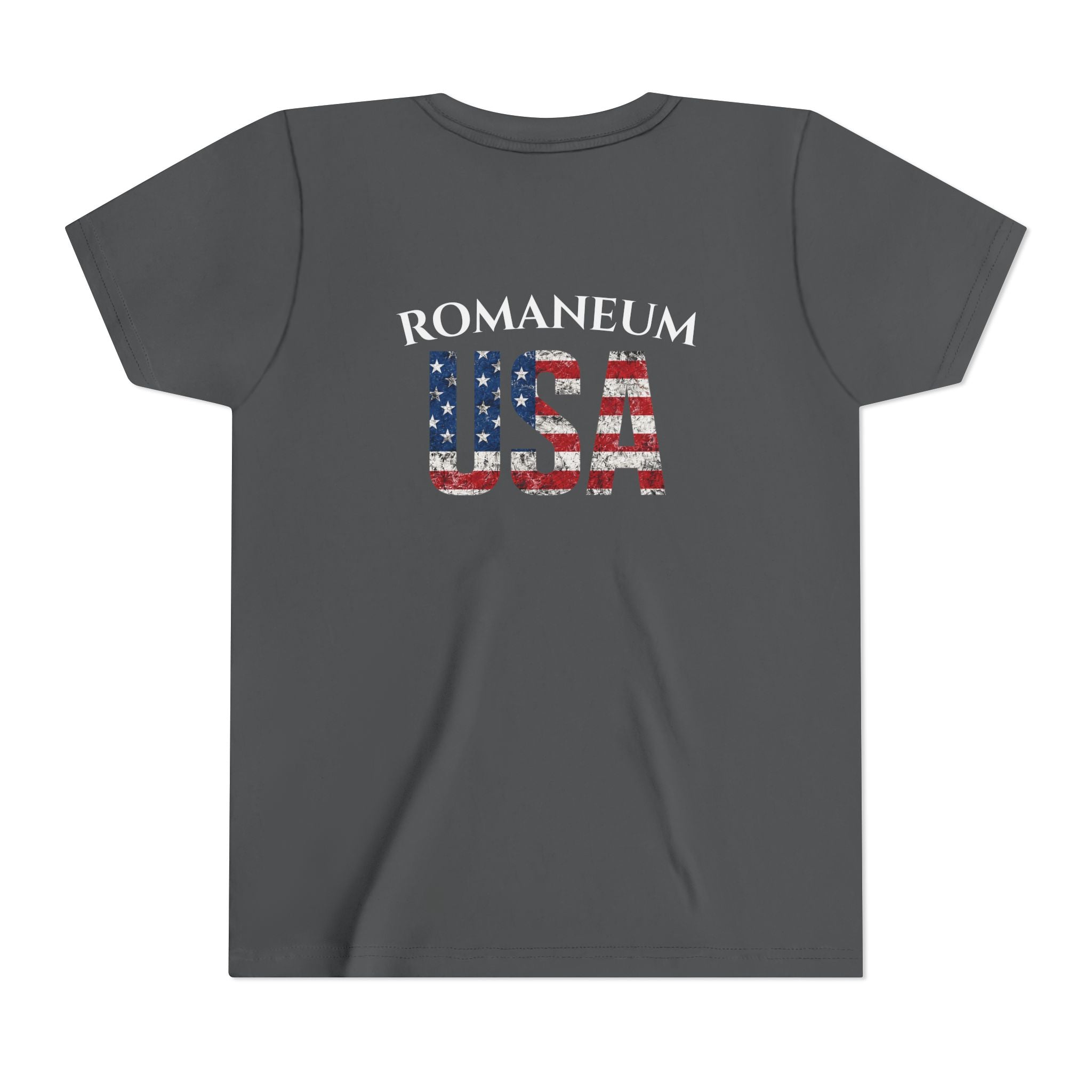 Youth USA Flag Tee — "Romaneum" Patriotic Kids T‑Shirt