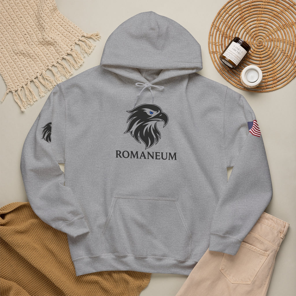 Romaneum Eagle Logo Hoodie | Romaneum School Crest, Patriotic Sleeve Design