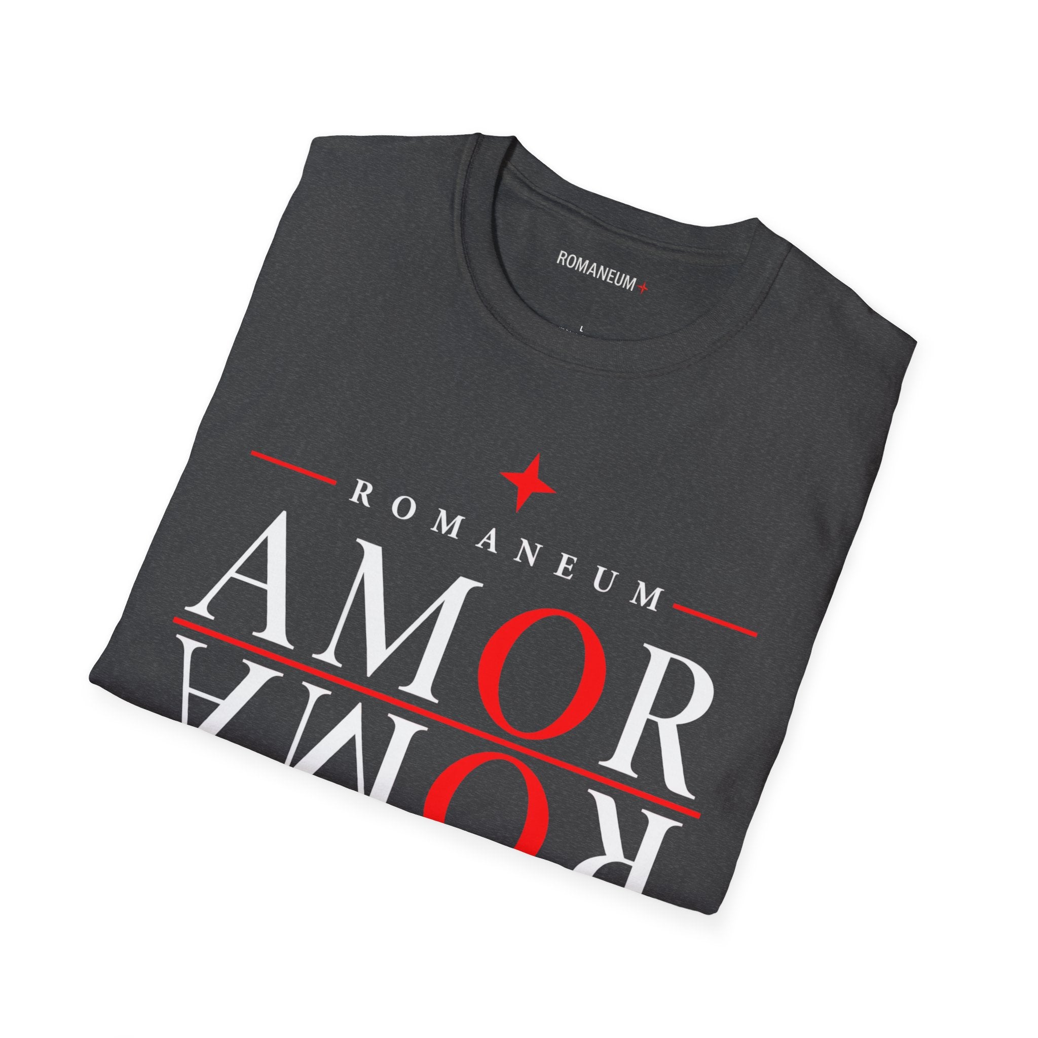 Amor/Roma 'ROMANEUM' Graphic T‑Shirt — 'AMOR' Reflection Design (God Is Love)