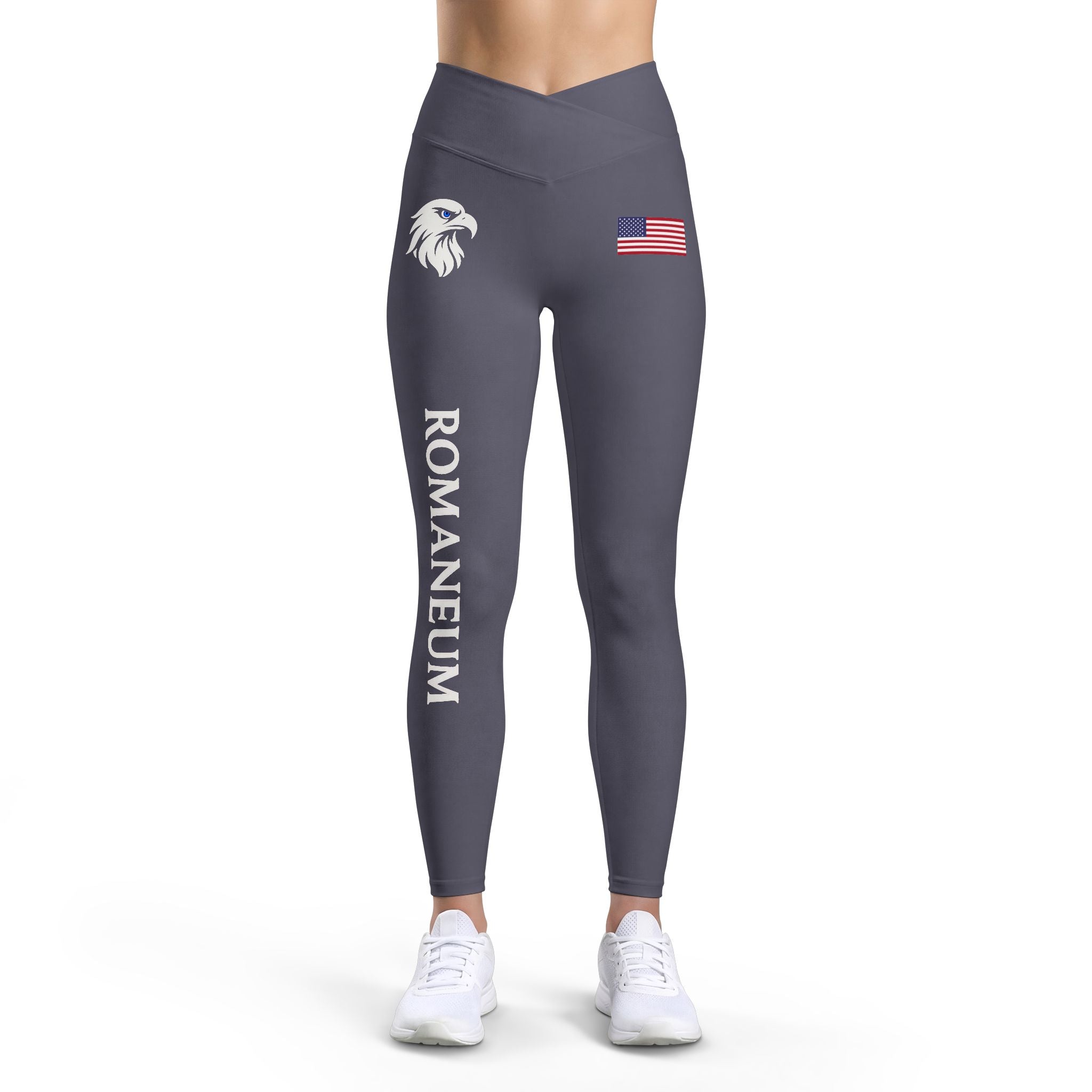 Roman Reum Women’s Leggings — Patriotic Eagle & USA Flag Activewear