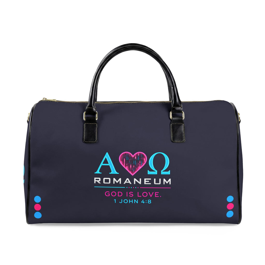 Faux Leather Travel Bag - Romaneum Alpha Omega "God is Love"