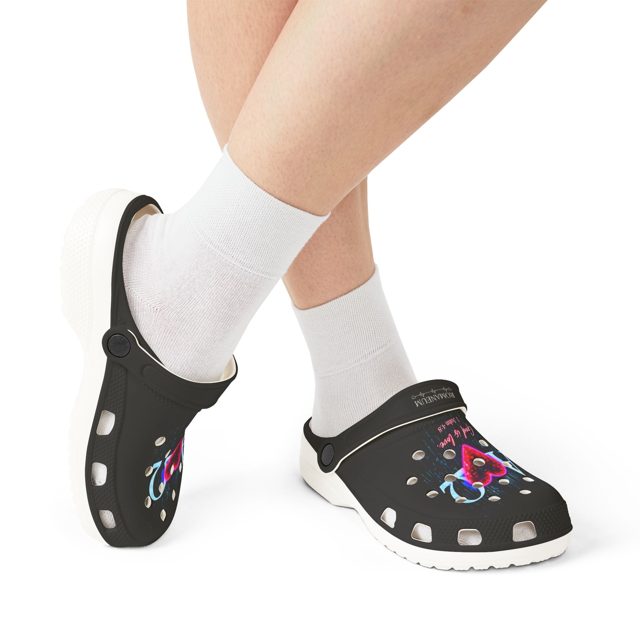 Alpha Omega Heart Polka Dot EVA Clogs | Slip-On Foam Shoes
