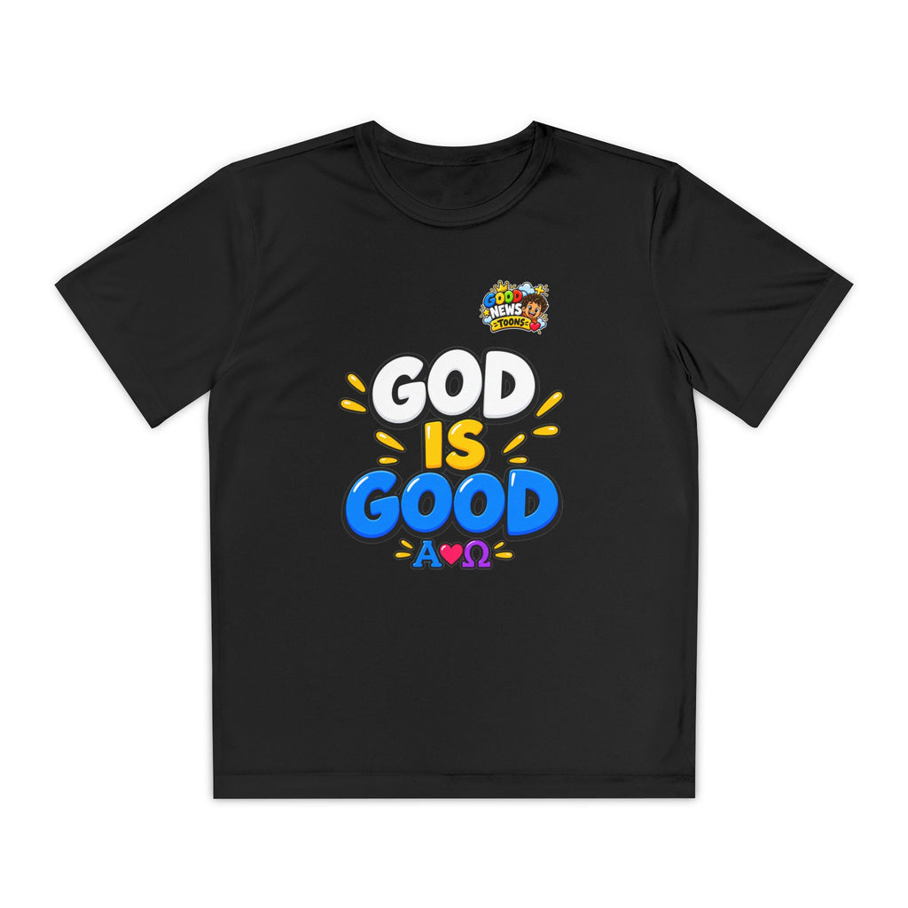 Youth T-Shirt — "God Is Good" Colorful Kids Faith Tee