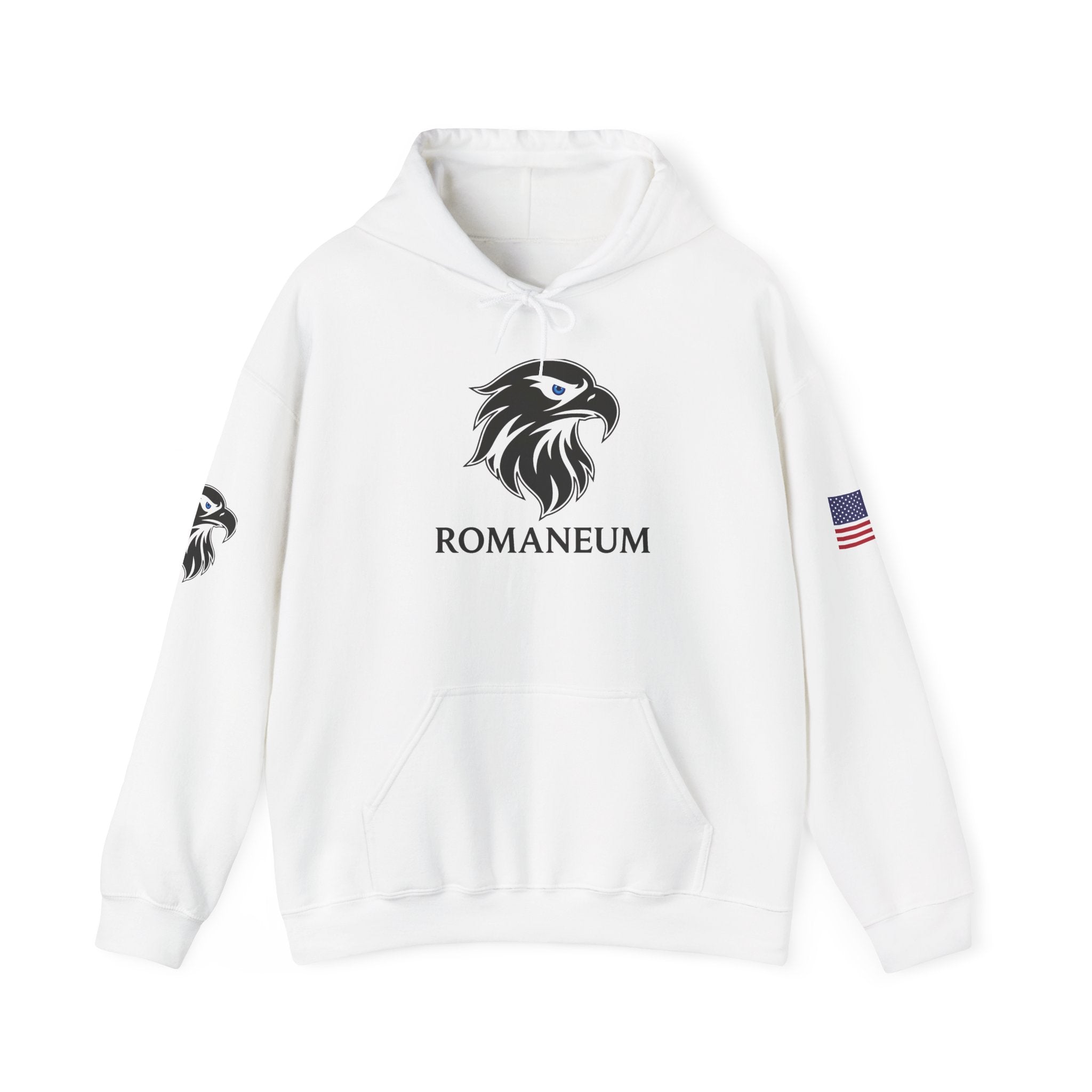 Romaneum Eagle Logo Hoodie | Romaneum School Crest, Patriotic Sleeve Design