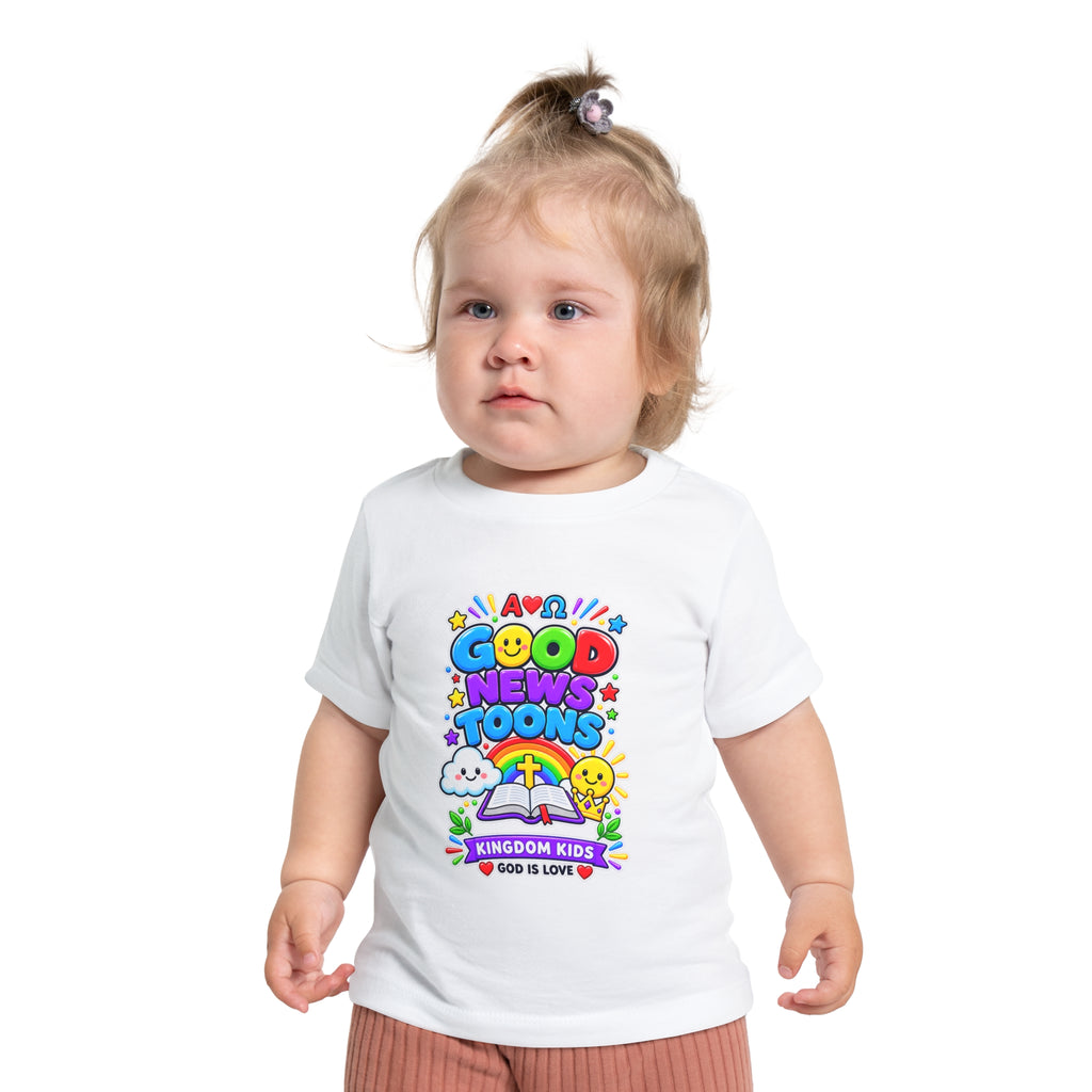 Baby T-Shirt — "Good News Toons" Kingdom Kids Tee (God Is Love)