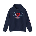 Romaneum Alpha Omega Heart Hoodie | God is Love 1 John 4:8 Christian Hoodie