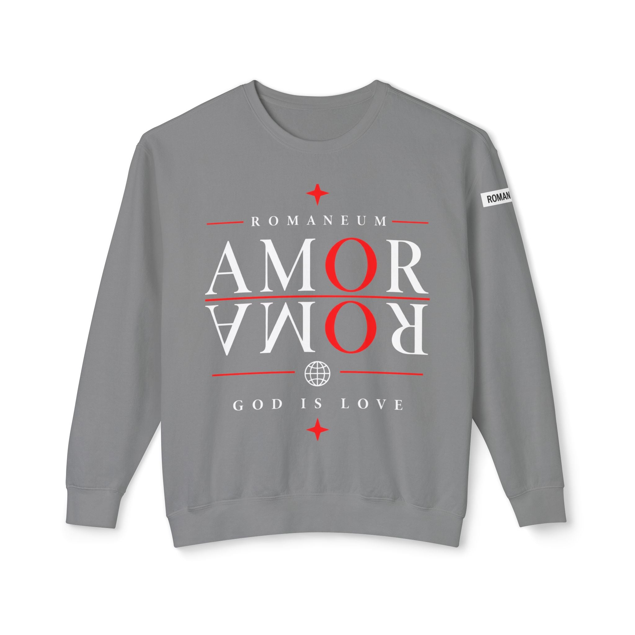 Romaneum Amor Crewneck Sweatshirt — God Is Love Graphic