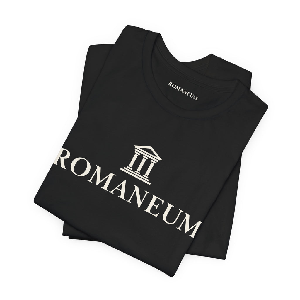 Romaneum Classic Logo T‑Shirt — Minimal Roman Architecture Tee