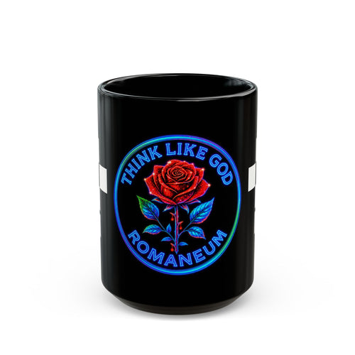 Think Like God Rose Mug — Romaneum Gothic Cross Black Coffee Cup