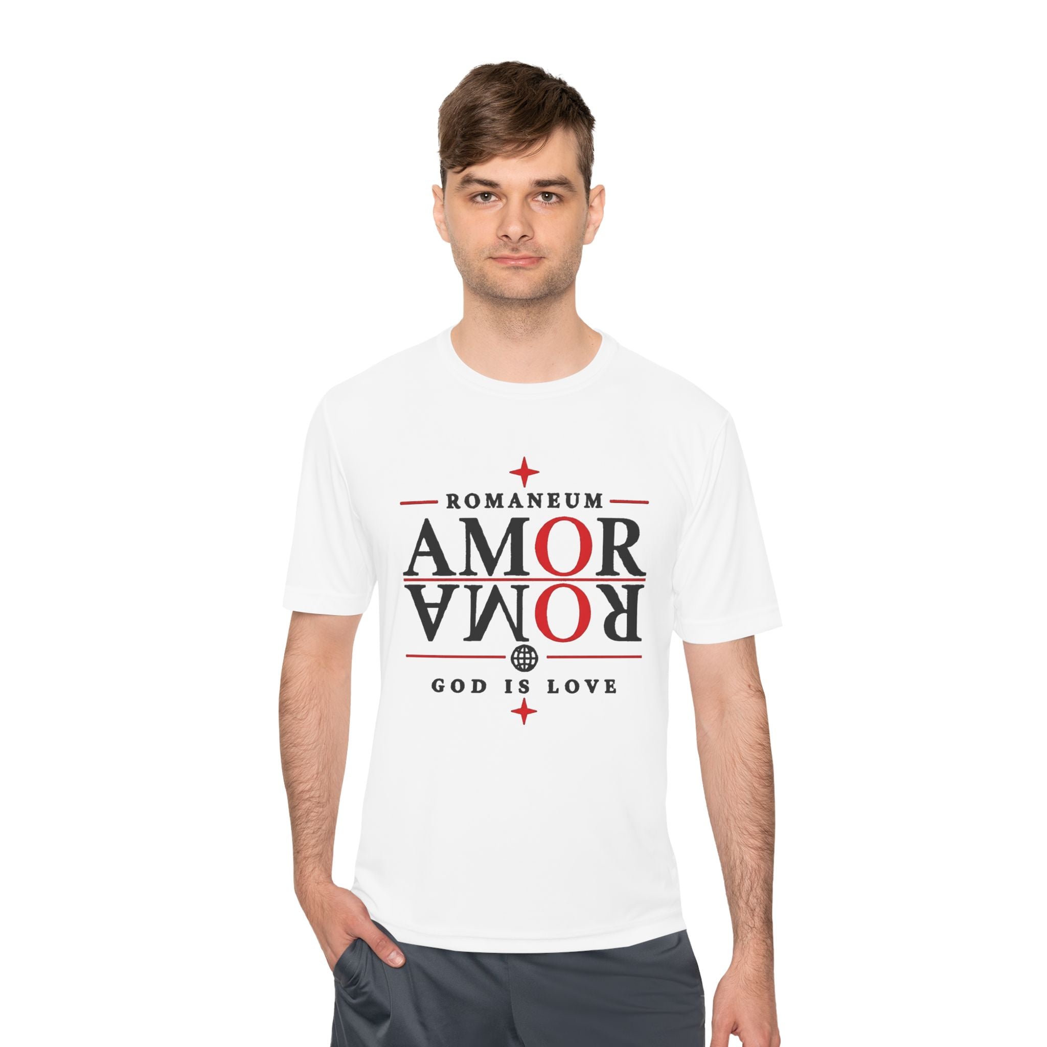 Romaneum AMOR Reversible Graphic Tee — "God Is Love" Christian Scripture Shirt