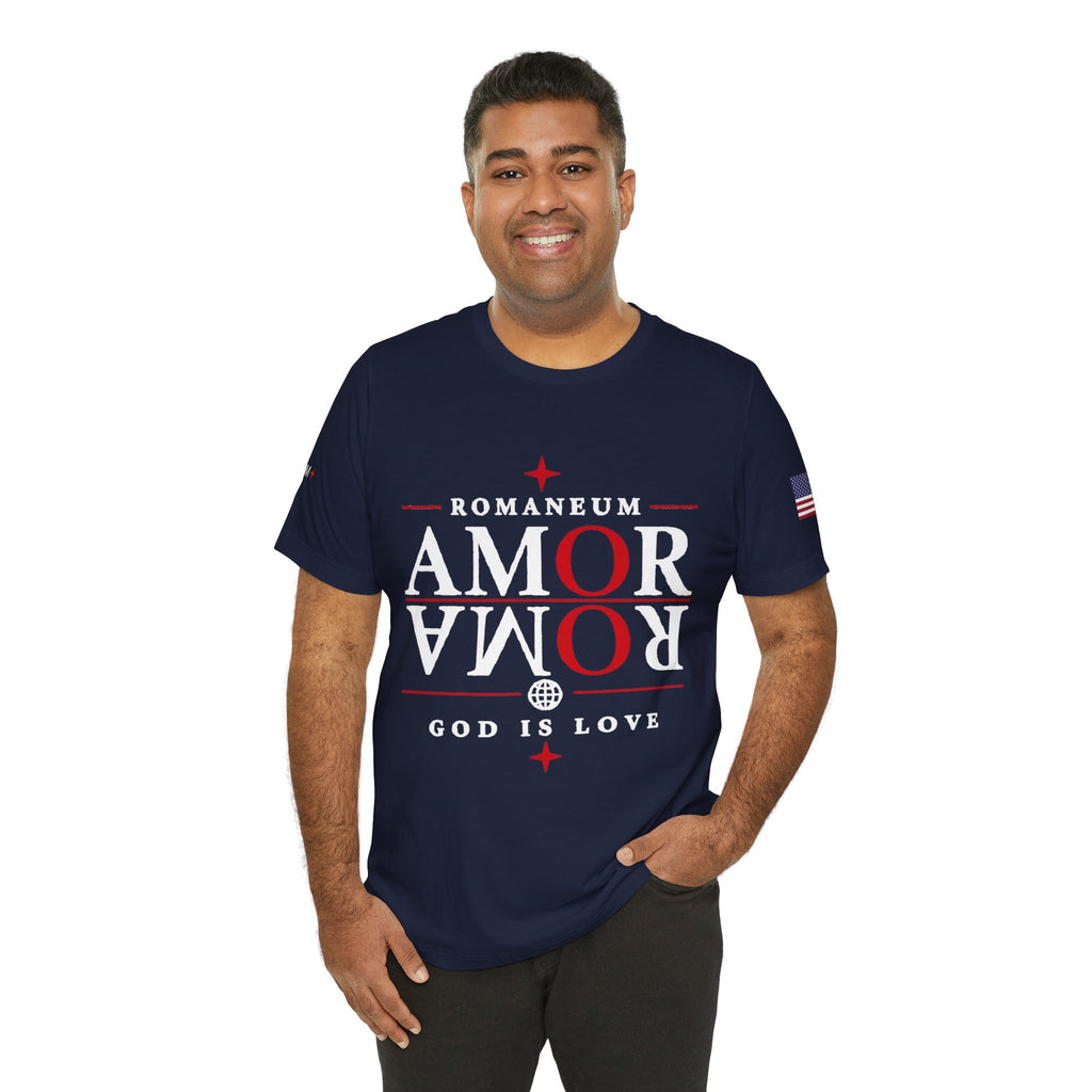 Romaneum 'AMOR/ROMA' God Is Love Graphic Tee
