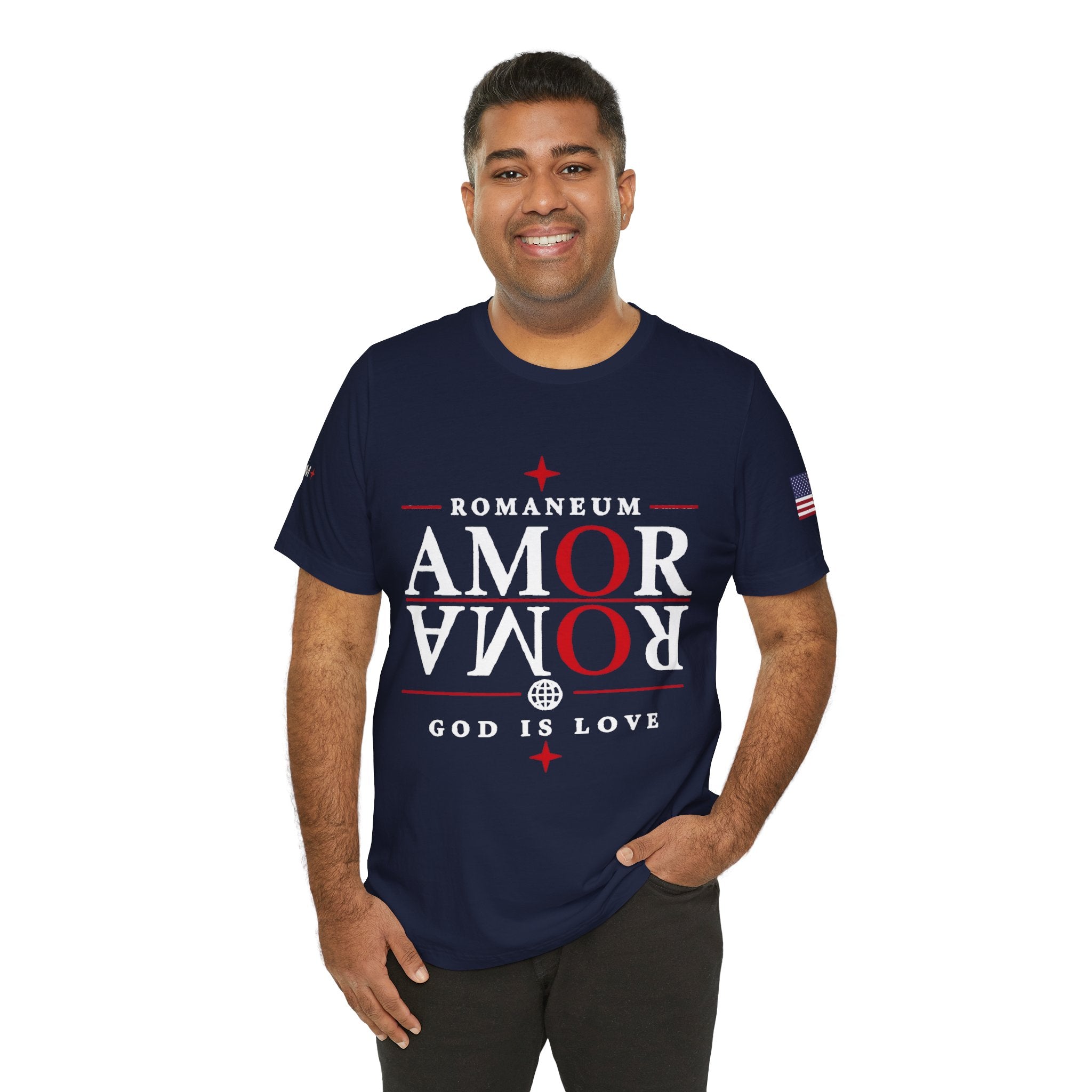 Romaneum 'AMOR/ROMA' God Is Love Graphic Tee