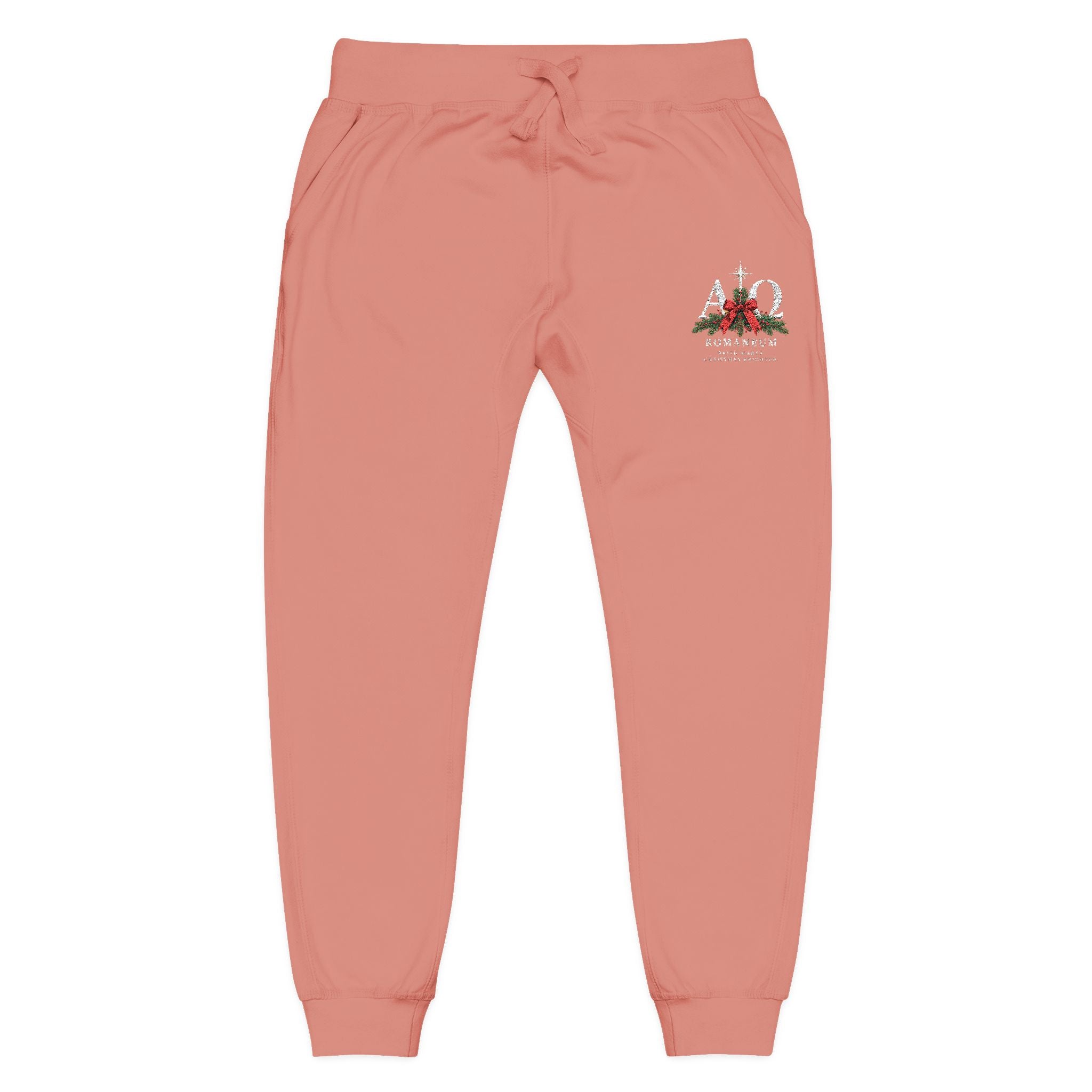 Embroidered Holiday Gnomes Fleece Sweatpants — Cozy Christmas Lounge Pants