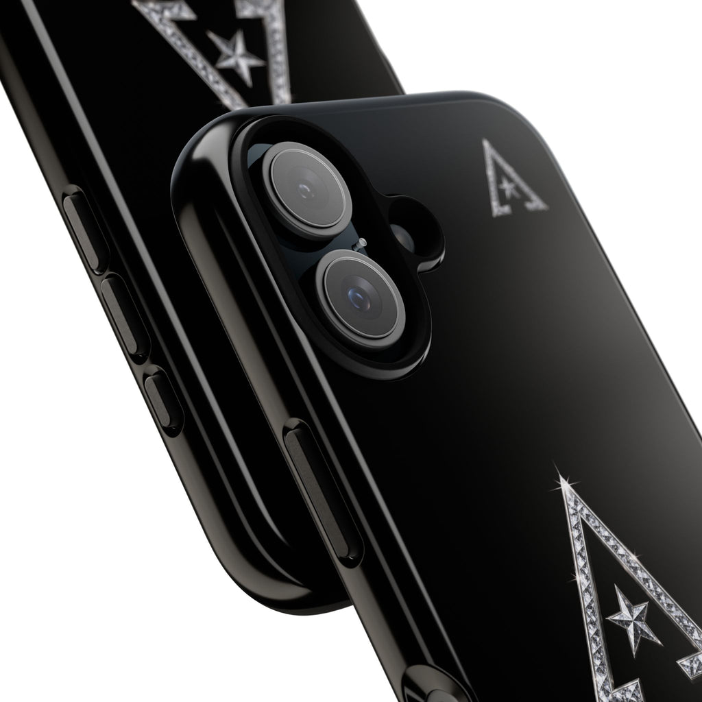 Abracadabra Hollywood Black Gloss Phone Case — Sparkle Logo Tough Case